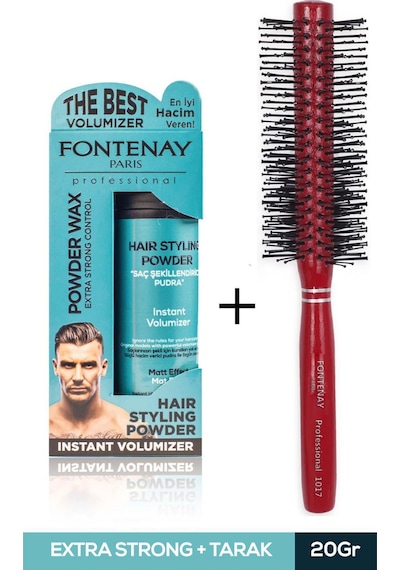 Fontenay Saç Şekillendirici Pudra Toz Wax Mat Effect Mavı 20gr + 1017 Tarak'ı 2'li Set