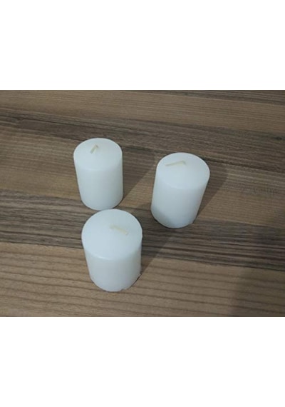3'lü Kokusuz Bozkurt Silindir Mum 5 7cm Diğer