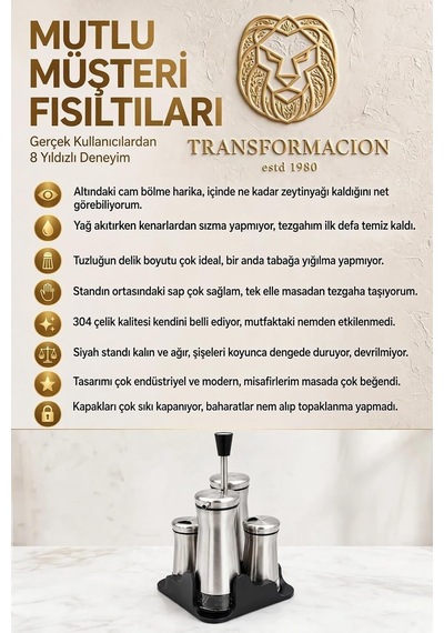 Inox 4lü Standlı Yağlık Sirkelik Tuzluk Biberlik Seti Endüstriyel Cam Salata Sosluk Takımı Paslanmaz Çelik 72348 Diğer