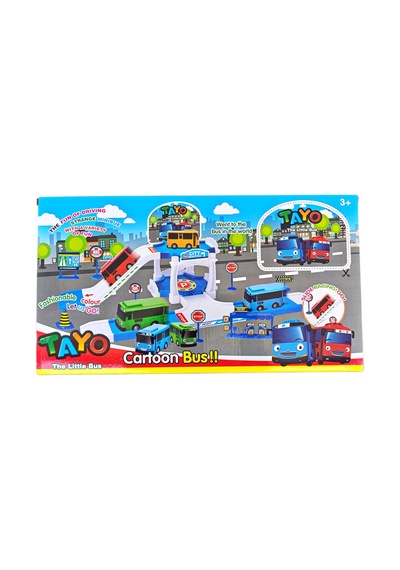 Dev Boy Kaydıraklı Tayo Otopark Seti 2 Otobüs 44 Cm. Diğer