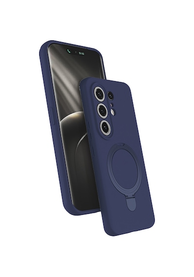 Maks Technology Tecno Camon 50 Pro Kılıf M-safe Şarj Özellikli Standlı Mkst Samara Kapak - Lacivert