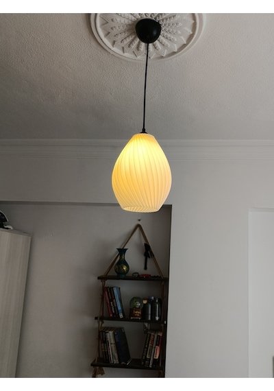 Laaysa 3d Desıgn Spıral Bohem Beyaz Sarkıt Avize Modern Tasarım Yatak Odası Salon Yemek Odası Beyaz