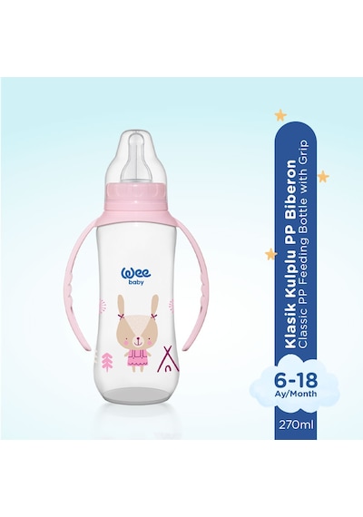 Wee Baby Klasik Kulplu Pp Biberon 270 ml Pembe 6-18 Ay