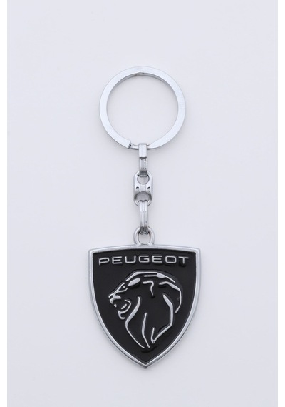 Yeni Peugeot Anahtarlık Mineli Metal Otomobil Anahtarlığı - 2 Taraf Baskılı Krom Kaplamalı