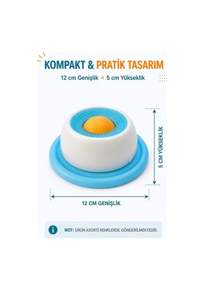 Kedi Ve Köpek Yalama Kabı, Mama Ve Ödül İçin Yavaş Yeme Kabı, Yalama Aktivitesi Ve Mama Dağınıklığını Azaltmaya Yardımcı Slow Feeder, Asorti Renk Küçük
