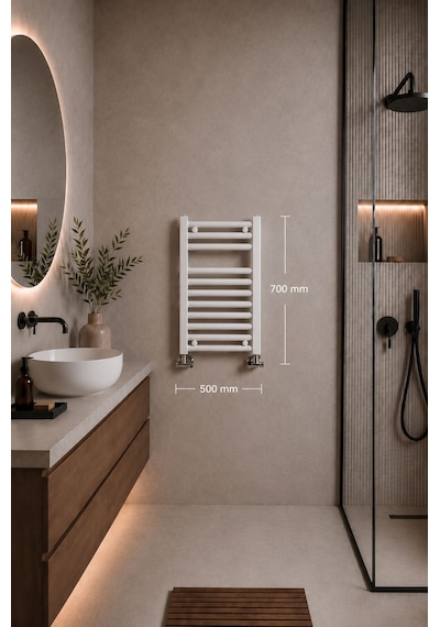 500X700 Beyaz Havlupan 10 Borulu Banyo Havlupanı