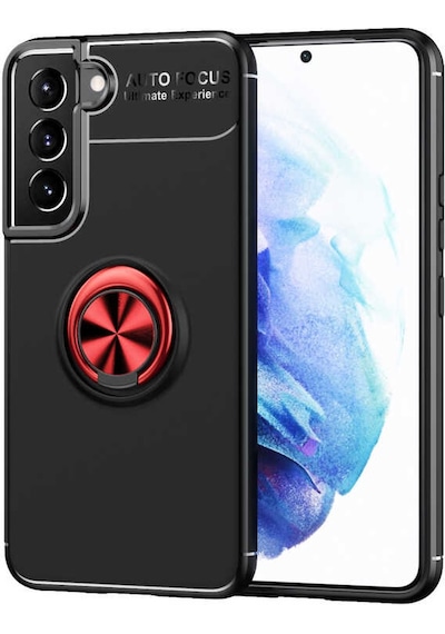 Zore Galaxy Uyumlu S22 Plus Kılıf Ravel Silikon Kapak - Siyah-kırmızı Siyah-kırmızı