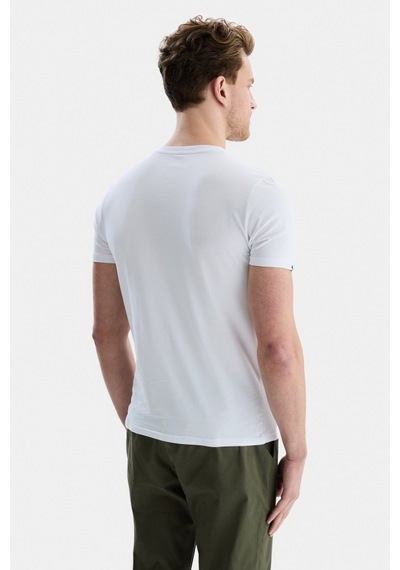 Ucla Vanness Beyaz V Yaka Yaka Tshirt Düz Erkek Tshirt Beyaz