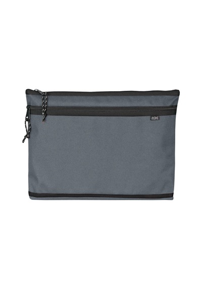 Jacbag Dual Zip Folder -iki Bölmeli Dosya Çanta A4 Dual Zip Folder-gri Tek Renk