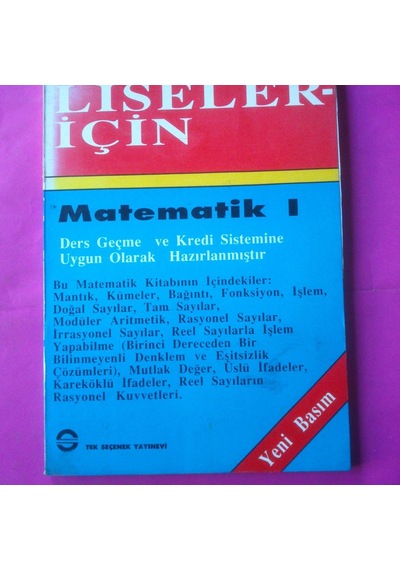 Matematik 1 Liseler için Ders Geçme Sistem Kitabı 199? Yılı Basım