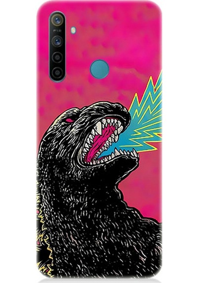 Realme 6i Uyumlu Silikon Kılıf Godzilla Siyah Ejderha