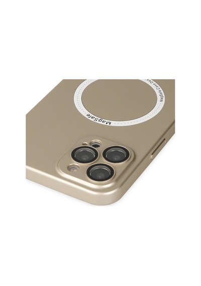 Apple iPhone  Uyumlu,  12 Pro Kılıf Jack Magneticsafe Lens Silikon - Gold