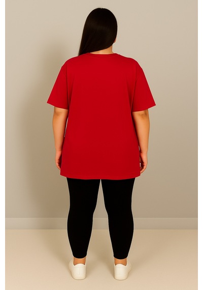 Koza Butik Kadın Büyük Beden Kısa Kollu Bisiklet Yaka Basic Oversize T-shirt 1977-25 Siyah Koza Butik Kadın Büyük Beden Kısa Kollu Bisiklet Yaka Basic Oversize T-shirt 1977-25 Siyah