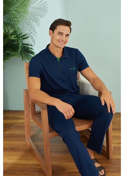Sevim Erkek Kısa Kol Lacivert Pijama Takım C8t7n49 001