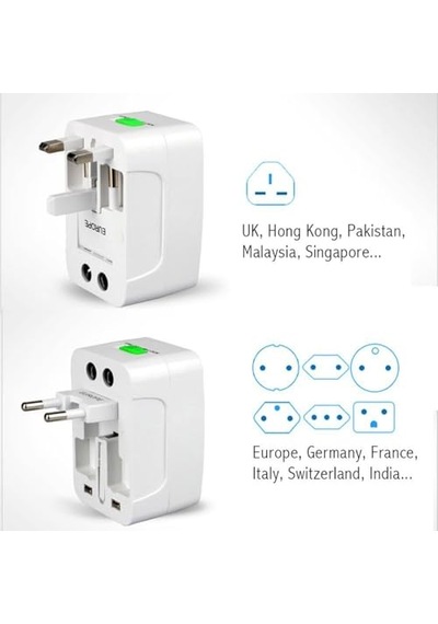 150+ Ülke Universal Çoklu Priz Çevirici Dönüştürücü Seyahat Adaptörü, Amerika, İngiliz, Avrupa, Avustralya, Genel