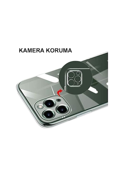 Apple Uyumlu iPhone 11 Pro Kamera Korumalı Kapak Renk Cümbüşü Tasarımlı Şeffaf Kılıf