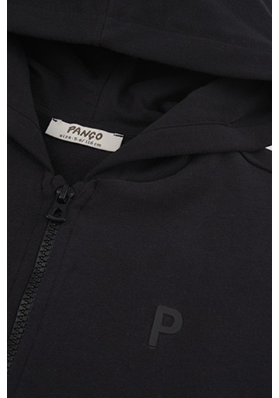 Unisex Çocuk Fermuarlı Siyah Sweatshirt 17013617