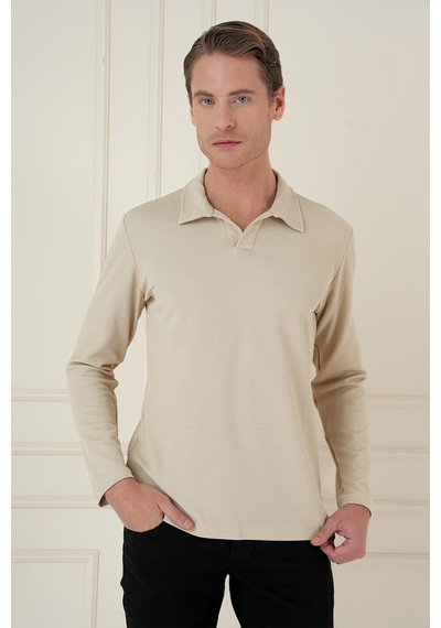 Efor Ts 890 Slim Fit Bej Spor T-shirt Bej