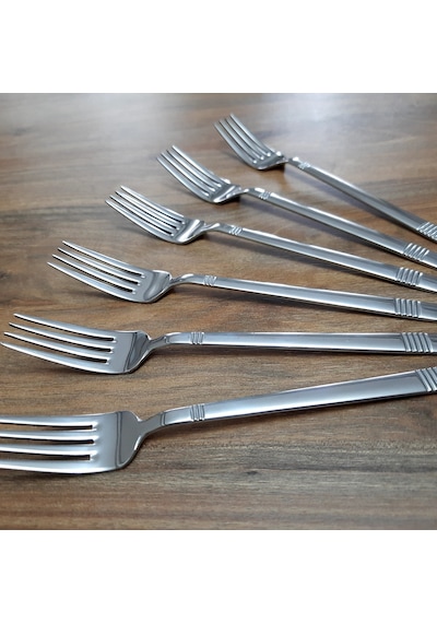 Kardelen 6 Adet Turkuaz Yemek Çatal gümüş