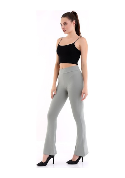 Self Clothing Kadın Mint Yeşil Yüksek Bel Fitilli Dayanıklı Örme Kumaş Toparlay