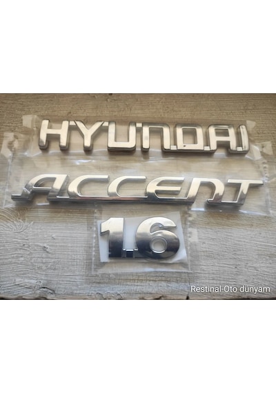 Hyundai Accent Era 2006-2010 1.6 Bagaj Arması Yazısı 3 Lü Set Bantlı Montajlı