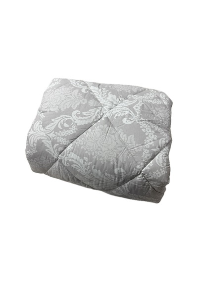 Clasy %100 Pamuk Ranforce Tek Kişilik Yorgan Çift Taraflı Gri Ekose Çiçek Desenli Gri