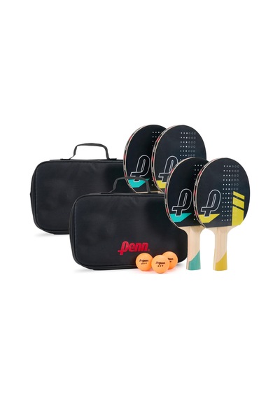 Penn 4 Oyunculu Masa Tenisi Kürek Seti - Dört 5,0 Kürek, Altı 3 Yıldızlı Ping Pong Topu Ve İki Saklama Torbası İçerir