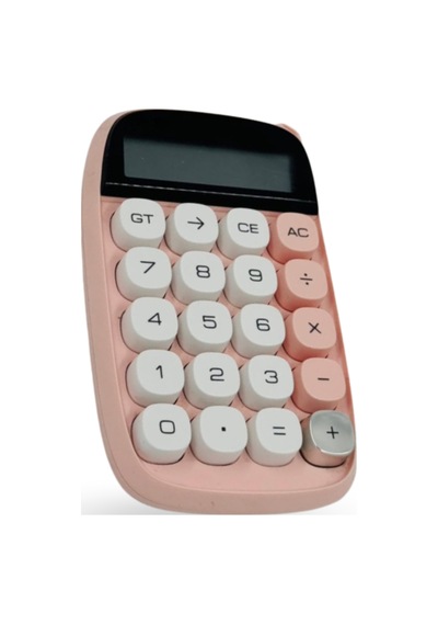 Büro Ev Ofis Hediyesi İçin Pembe Stil Hesap Makinesi Bej