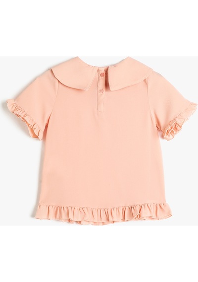 Koton Bebe Yaka Bluz Fırfır Detaylı Kısa Kollu Pudra 3skg60014aw 3SKG60014AW271 Pudra Koton Bebe Yaka Bluz Fırfır Detaylı Kısa Kollu Pudra 3skg60014aw 3SKG60014AW271 Pudra