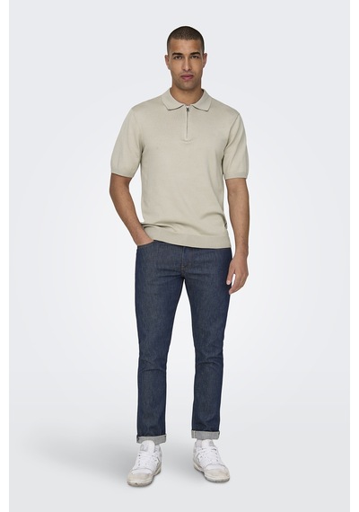 Only & Sons Erkek Polo Yaka T Shirt 22028606 Açık Bej Açık Bej