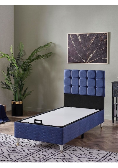 Beehanem 120x200 Bengü Baza+başlık Yataksız Lacivert 120 X 200
