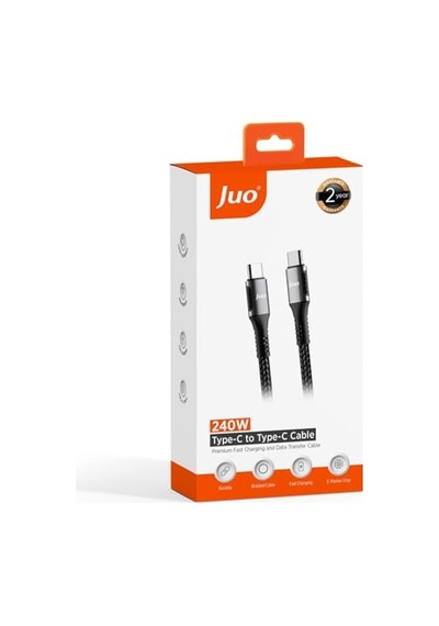 Ayrex Juo 240w 5a E-mark Çipli Örgülü Usb Pd Type-c To Type-c Hızlı Şarj Ve Data Kablosu 1 Metre Diğer