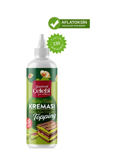 Antep Fıstık Kreması Topping 250 Gr - %30 Gerçek Antep Fıstığı Waffle & Krep & Pankek Tatlı Sosu