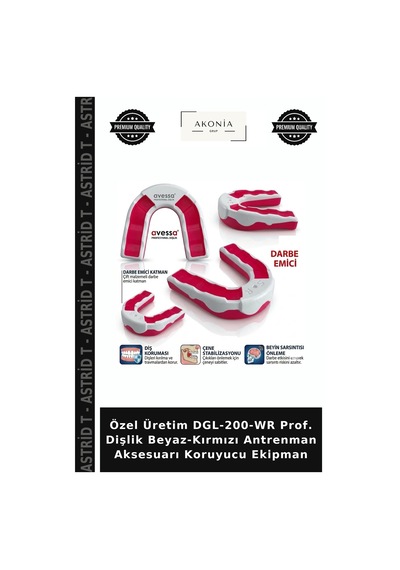 Özel Üretim Dgl-200-wr Prof. Dişlik Beyaz-kırmızı Antrenman Aksesuarı Koruyucu Ekipman Beyaz - Kırmızı