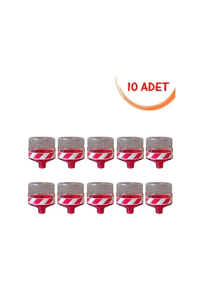 Güneş Enerjili Yol İkaz Lambası Solar Güneş Enerjili Ledli Flaşör Lamba Kırmızı Evelux 11817 Fl K 10 Adet