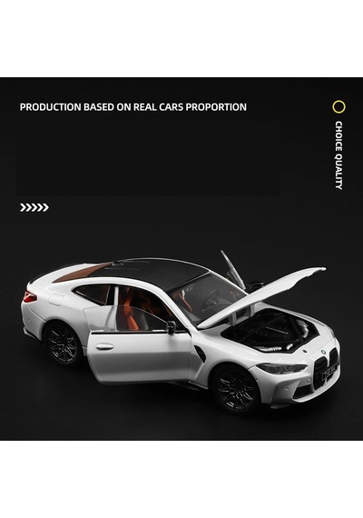 1:23 M4 G82 M4 Supercar Alaşım Diecasts Ses Ve Işık Beyaz