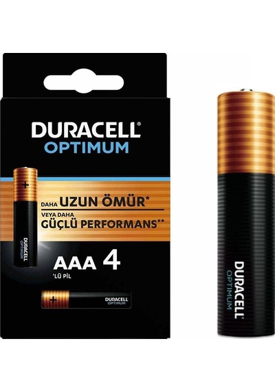 Duracell Optımum Mx2400 1.5 Volt Alkalin Aaa İnce Kalem Pil 4lü Paket -74298