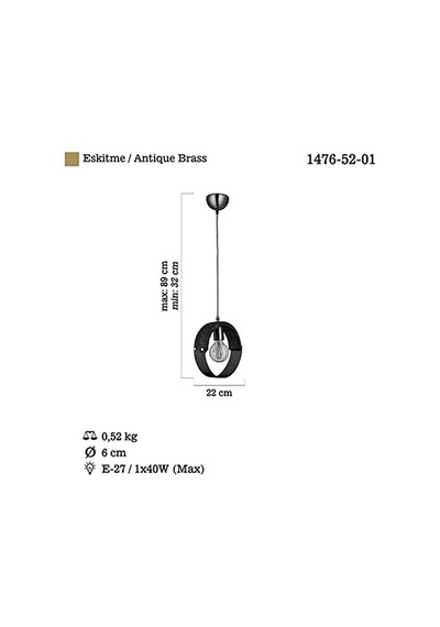 Üçlü Sıralı Ahşaplı Antik Avize 3 X E27 Çok Renkli