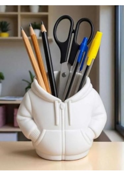Sanec Dekoratif Kapüşonlu Hoodie Tasarımlı Kalemlik Organizer & Masa Üstü Biblo 165-Koyu Yeşil