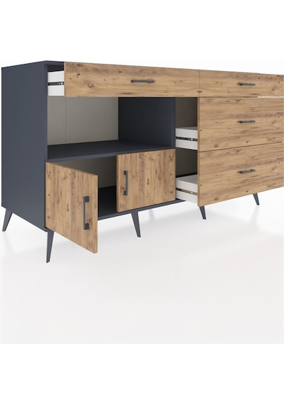 Kronos Konsol Tek Raflı 4 Çekmeceli 2 Kapaklı 176x59x99 Antrasit-çam Atlas Çam/atlas Çam - Antrasıt Kronos Konsol Tek Raflı 4 Çekmeceli 2 Kapaklı 176x59x99 Antrasit-çam Atlas Çam/atlas Çam - Antrasıt