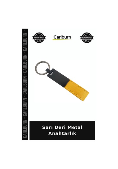Özel Üretim Hediyelik Şık Sarı Deri Metal Anahtarlık