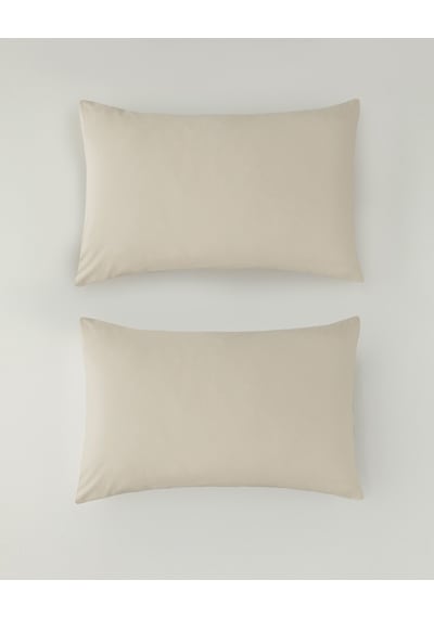 English Home Novella Premium Pamuk Dokulu 2'li Yastık Kılıfı 50x70 Cm Krem Krem