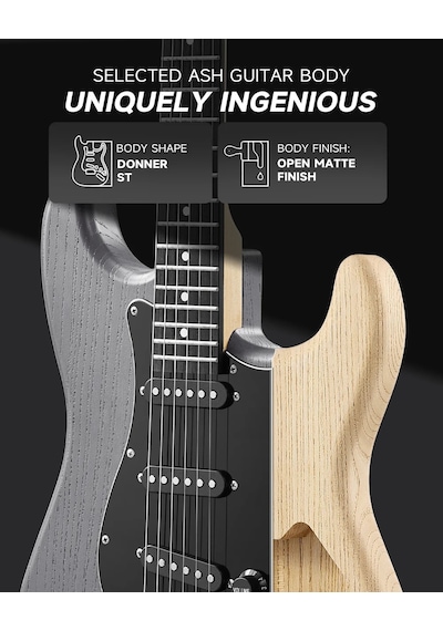 Donner Dst-80 St Elektro Gitar Seti Matton Black