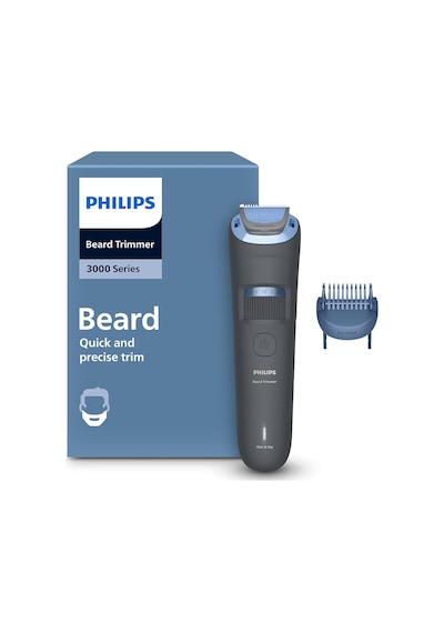 Beard Trimmer 3000 Serisi, Siyah, 20 Uzunluk Ayarı, Kendini Bileyen Bıçaklar, 60 Dakika Kablosuz Kullanım, Usb-a Şarj, Bt3617/15