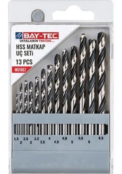Bay-Tec Hss Matkap Uç Seti 13 Prç. Mu1802 Gri