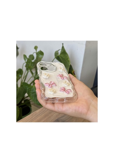 Vivo Y16 Uyumlu Kılıf Zebana Floral Silikon Kılıf Rose Gold