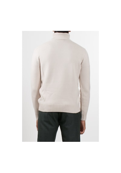 Alpha Studio Kırık Beyaz Erkek Balıkçı Slim Fit Kazak Au-7031g Turtle Neck