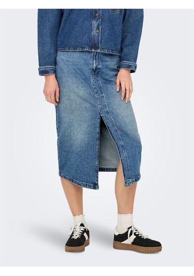 Only Onlenya Front Slıt Mıd Skırt Mb Dnm Kadın Medium Blue Denim Etek - 15326839