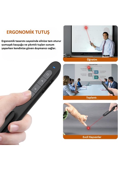 Kablosuz Lazerli Sunum Kumandası Çok Fonksiyonlu Lazer Pointer