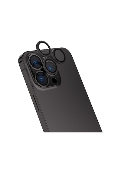 Mobilteam Apple Uyumlu iPhone 15 Pro Cl-13 Kamera Koruyucu-siyah Siyah
